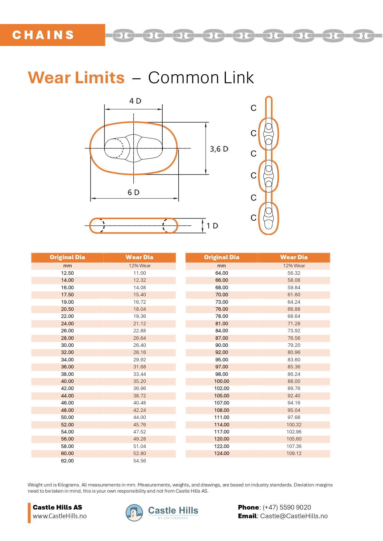 Chain Wear Limits