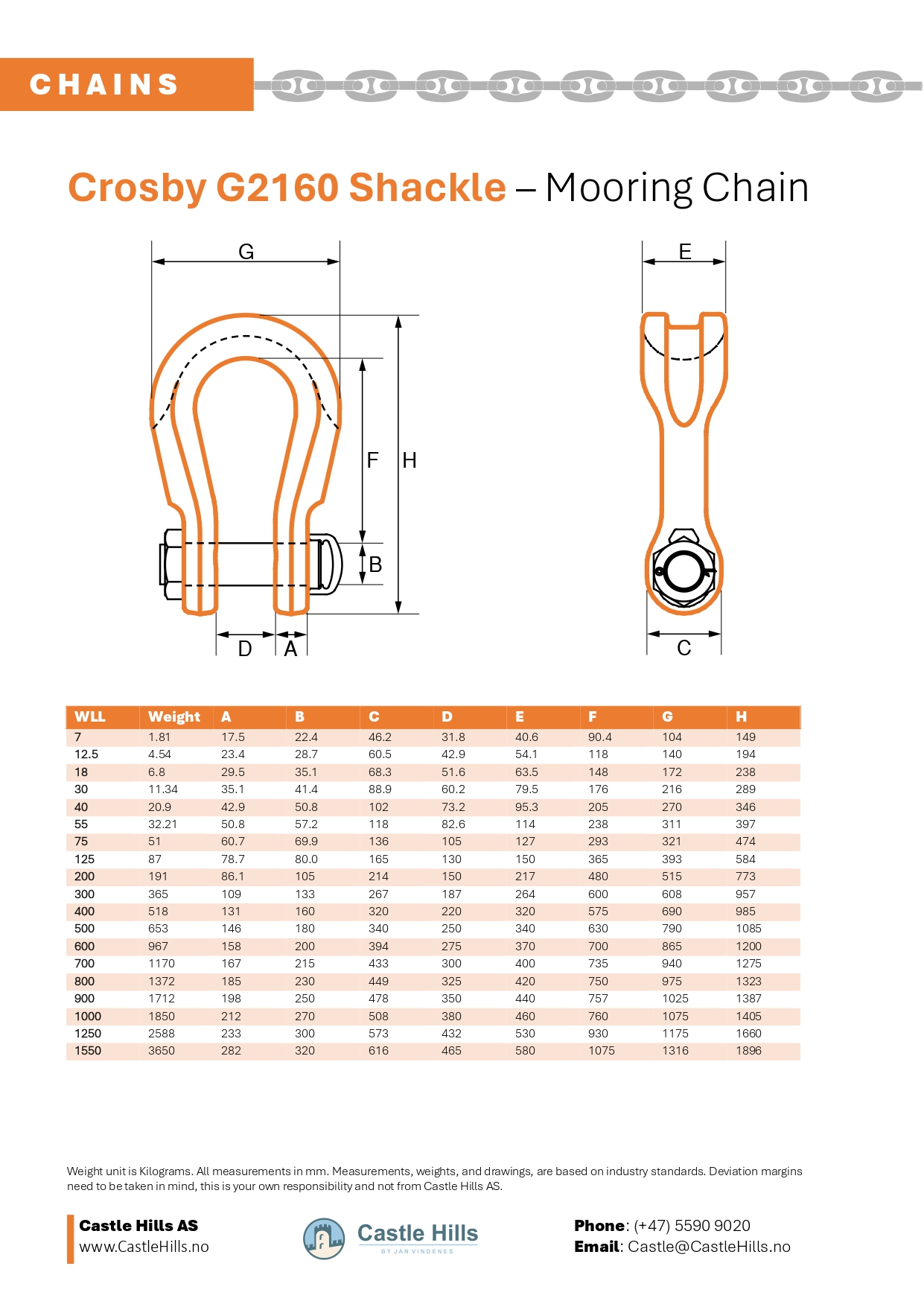 Crosby G2160 Sjakkel Tegning